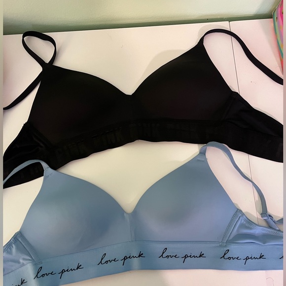 PINK Victoria's Secret Other - Selling two pink bras black and light blue size 34A